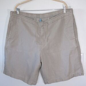 Neiman Marcus Men’s 100% Linen Beige Drawstring Shorts Size XL